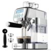 AMZCHEF Espresso Machine with LCD Display, 20 Bar Cappuccino Machines with Automatic Milk Frother for Home Gifts, Latte Coffee Maker with Dual Wall & Filters, Stainless Steel...