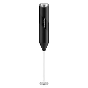 Bonsenkitchen Powerful Milk Frother for Coffee, Fast Handheld Drink Mixer with Stainless Steel Whisk, Battery Operated Hand Frother Stirrer Wand-Black Bonsenkitchen Powerful Milk Frother for Coffee, Fast Handheld Drink Mixer with Stainless Steel Whisk, Battery Operated Hand Frother Stirrer Wand-Black