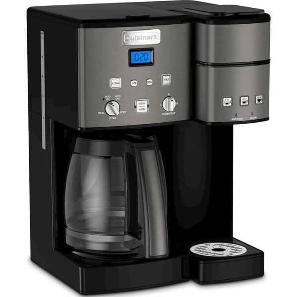 Cuisinart Coffee Maker,12 Cup with 3 Single-Size Brewers, 6, 8, 12 oz, Black/Stainless Steel, SS-15BKSP1
