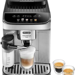De'Longhi De’Longhi Magnifica Evo Automatic Espresso & Cappuccino Machine with Latte Crema System, 9.45 in. x 17.32 in. x 14.17 in., Chrome