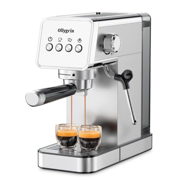 Espresso Machine,15 Bar Semi-Automatic Espresso Maker with Milk Frother,Compact Stainless Steel Coffee Machine with 40oz Removable Water Tank for Cappuccino,Latte,... Espresso Machine,15 Bar Semi-Automatic Espresso Maker with Milk Frother,Compact Stainless Steel Coffee Machine with 40oz Removable Water Tank for Cappuccino,Latte,...