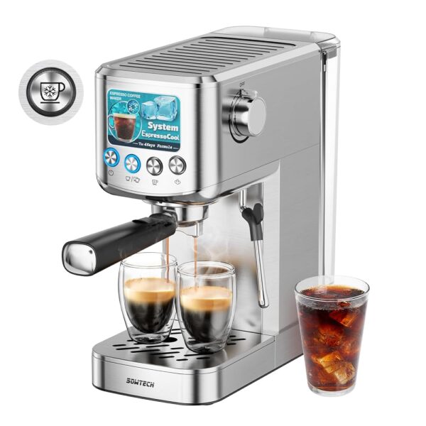 Espresso Machine 20 Bar,Professional Espresso Maker with Milk Frother,Expresso Coffee Machine with 42 oz Removable Water Tank,Stainless Steel,Silver Espresso Machine 20 Bar,Professional Espresso Maker with Milk Frother,Expresso Coffee Machine with 42 oz Removable Water Tank,Stainless Steel,Silver