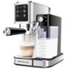 Espresso Machine 20 Bar, Touchscreen Espresso Maker with Automatic Milk Frother for Cappuccino Latte, Espresso Coffee Maker with Dual Heating System & Dual Pump