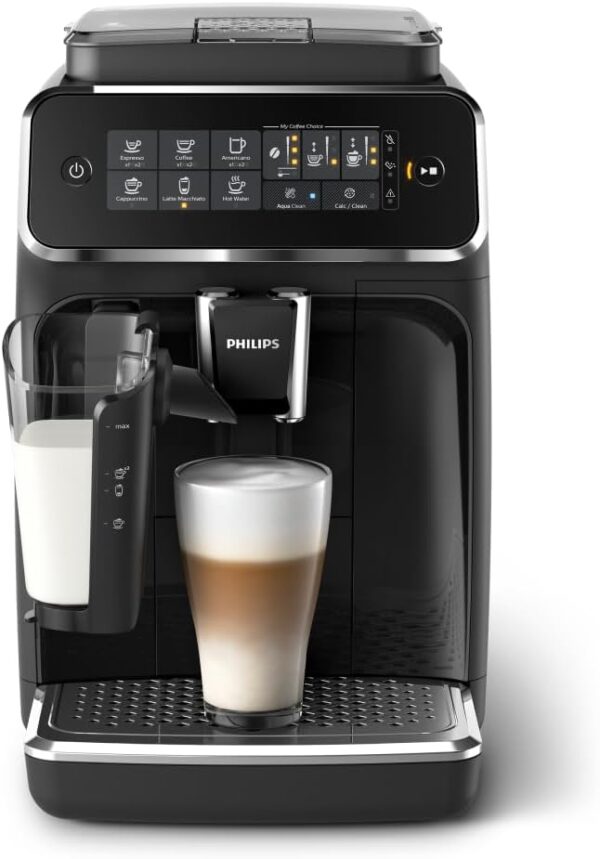 Philips 3200 Series Fully Automatic Espresso Machine, LatteGo Milk Frother, 5 Coffee Varieties, Intuitive Touch Display, 100% Ceramic Grinder, AquaClean Filter, My Coffee... Philips 3200 Series Fully Automatic Espresso Machine, LatteGo Milk Frother, 5 Coffee Varieties, Intuitive Touch Display, 100% Ceramic Grinder, AquaClean Filter, My Coffee...