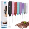 Powerful Milk Frother Wand - Mini Handheld Milk Frother with Stainless Steel Whisk - Battery-Powered Drink Mixer for Coffee, Lattes, Cappuccinos, Matcha - Coffee Enthusiasts...