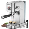 Spacekey Espresso Machine 20 Bar, Professional 1350W Espresso Maker with Milk Frother, Compact Stainless Steel Cappuccino & Latte & Americano Maker with 39oz Removable Water...