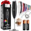 Zulay Kitchen Powerful Milk Frother Wand With 2 Duracell Batteries - Ultra Fast Handheld Drink Mixer - Electric Whisk Foam Maker for Coffee, Lattes, Cappuccino, Matcha, Hot...