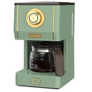 Amaste Drip Coffee Machine with 25 Oz Glass Pot, Retro Style Maker with Reusable Coffee Filter & Three Brewing Modes, 30minute-Warm-Keeping, Matcha Green Amaste Drip Coffee Machine with 25 Oz Glass Pot, Retro Style Maker with Reusable Coffee Filter & Three Brewing Modes, 30minute-Warm-Keeping, Matcha Green