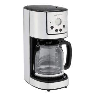 Amazon Basics Programmable Coffeemaker with Carafe and Reusable Filter, Stainless Steel, 12 Cups, Black Amazon Basics Programmable Coffeemaker with Carafe and Reusable Filter, Stainless Steel, 12 Cups, Black