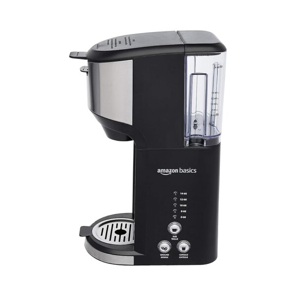 Amazon Basics Single Serve Coffee Maker K-Cup, 14 Oz, Black & Stainless Steel Machine, 5.98"D x 9.44"W x 14.17"H Amazon Basics Single Serve Coffee Maker K-Cup, 14 Oz, Black & Stainless Steel Machine, 5.98"D x 9.44"W x 14.17"H
