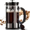 BAYKA French Press Coffee Maker 34 Ounce 1 Liter, Borosilicate Glass Stainless Steel Brewer, Large Portable Cold Brew Cafetera Teapot for Kitchen Travel Camping Coffee Bar... BAYKA French Press Coffee Maker 34 Ounce 1 Liter, Borosilicate Glass Stainless Steel Brewer, Large Portable Cold Brew Cafetera Teapot for Kitchen Travel Camping Coffee Bar...
