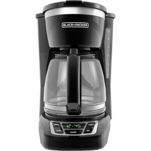 BLACK+DECKER 12-Cup Digital Coffee Maker, Programmable, Washable Basket Filter, Sneak-A-Cup, Auto Brew, Water Window, Keep Hot Plate, Black BLACK+DECKER 12-Cup Digital Coffee Maker, Programmable, Washable Basket Filter, Sneak-A-Cup, Auto Brew, Water Window, Keep Hot Plate, Black