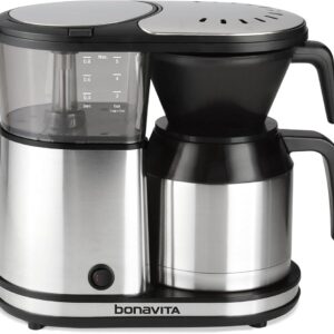 Bonavita 5 Cup Drip Coffee Maker Machine, One-Touch Pour Over, Auto Pause Brewing with Stainless Steel Double Wall Thermal Carafe, SCA Certified, Dishwasher Safe, BV1500TS Bonavita 5 Cup Drip Coffee Maker Machine, One-Touch Pour Over, Auto Pause Brewing with Stainless Steel Double Wall Thermal Carafe, SCA Certified, Dishwasher Safe, BV1500TS