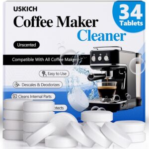 Coffee Machine Cleaner Descaler Tablets 34 Pack, Coffee Maker Cleaner for Keurig, Ninja, Breville, Delonghi, Nespresso, Miele,Espresso Machine Cleaning Tabs,Descaling Solution... Coffee Machine Cleaner Descaler Tablets 34 Pack, Coffee Maker Cleaner for Keurig, Ninja, Breville, Delonghi, Nespresso, Miele,Espresso Machine Cleaning Tabs,Descaling Solution...