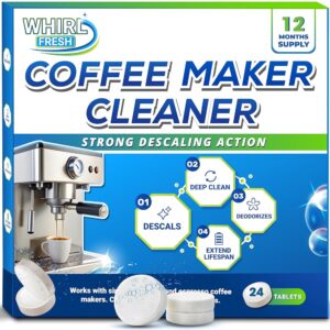 Coffee Machine Descaler Tablets – 24 Count, Coffee Maker Cleaner Tablets Compatible with All Major Brands Including Breville, Nespresso, Keurig, Ninja, Philips,Miele, Delonghi &... Coffee Machine Descaler Tablets – 24 Count, Coffee Maker Cleaner Tablets Compatible with All Major Brands Including Breville, Nespresso, Keurig, Ninja, Philips,Miele, Delonghi &...