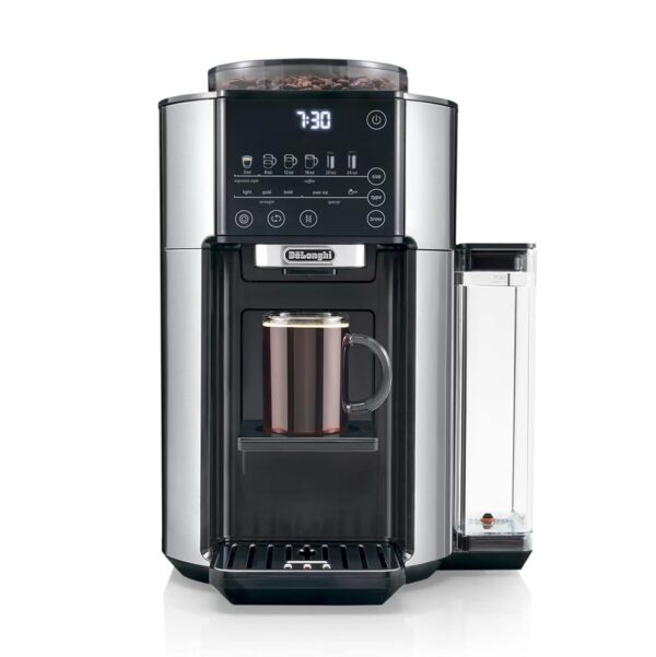 De'Longhi True Brew Drip Coffee Maker, Built in Grinder, Single Serve, 8 oz to 24 oz, Hot or Iced Coffee, Stainless, CAM51025MB De'Longhi True Brew Drip Coffee Maker, Built in Grinder, Single Serve, 8 oz to 24 oz, Hot or Iced Coffee, Stainless, CAM51025MB