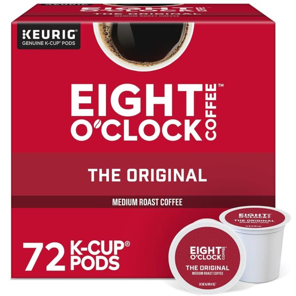 Eight O'Clock Coffee The Original, Keurig Single Serve K-Cup Pods, Medium Roast, 72 Count (6 Packs of 12) Eight O'Clock Coffee The Original, Keurig Single Serve K-Cup Pods, Medium Roast, 72 Count (6 Packs of 12)