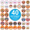 Flavored Coffee Pods Variety Pack for Keurig K Cups Brewers, Assorted Flavored Coffee Sampler, 40 Count