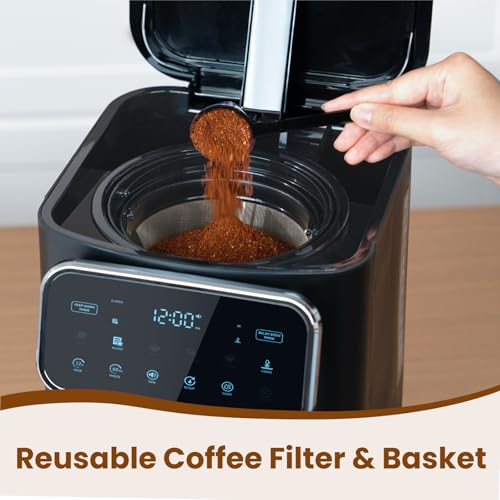 Gevi 12 Cup Drip Coffee Maker Review Programmable Touchscreen and Iced Coffee Features