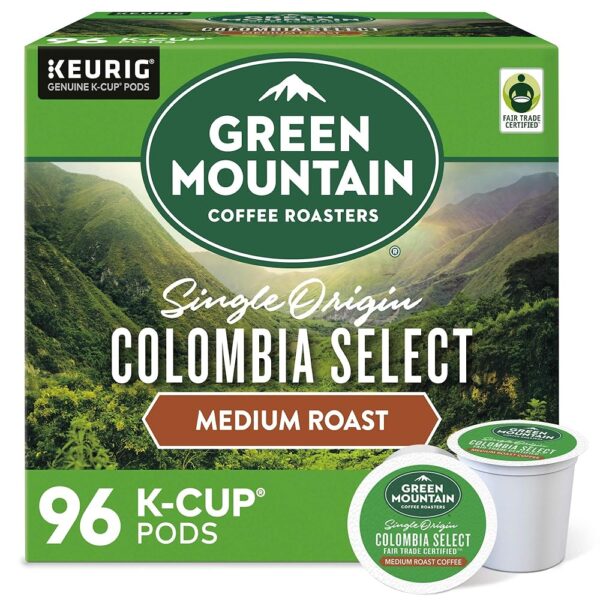Green Mountain Coffee Roasters Colombia Select Coffee, Keurig Single-Serve K-Cup Pods, Medium Roast Coffee, 96 Count