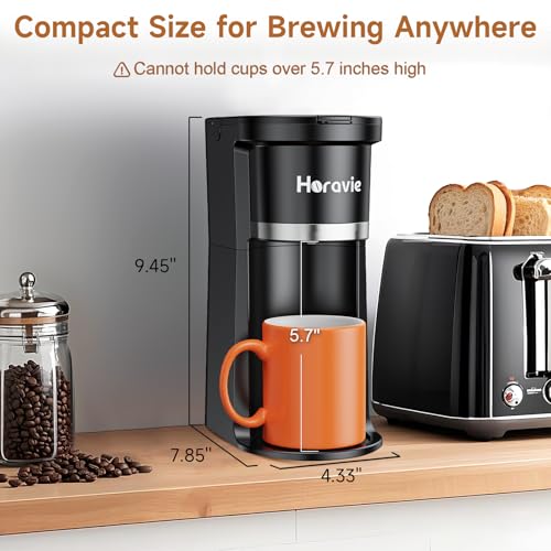 Horavie Small Single Serve Coffee Maker Review Fast Brewing with K Pod and Ground Coffee