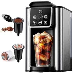 Hot & Iced Coffee Maker with Bold Setting, Single Serve Coffee Maker for K Cup and Grounds, 6-14 oz Brew Sizes, 50 oz Removable Water Tank, One Cup Coffee Machine with Reusable... Hot & Iced Coffee Maker with Bold Setting, Single Serve Coffee Maker for K Cup and Grounds, 6-14 oz Brew Sizes, 50 oz Removable Water Tank, One Cup Coffee Machine with Reusable...