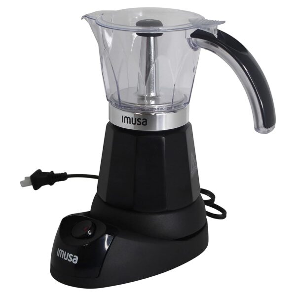 Imusa 6 or 3cup Electric Espresso Maker, Black