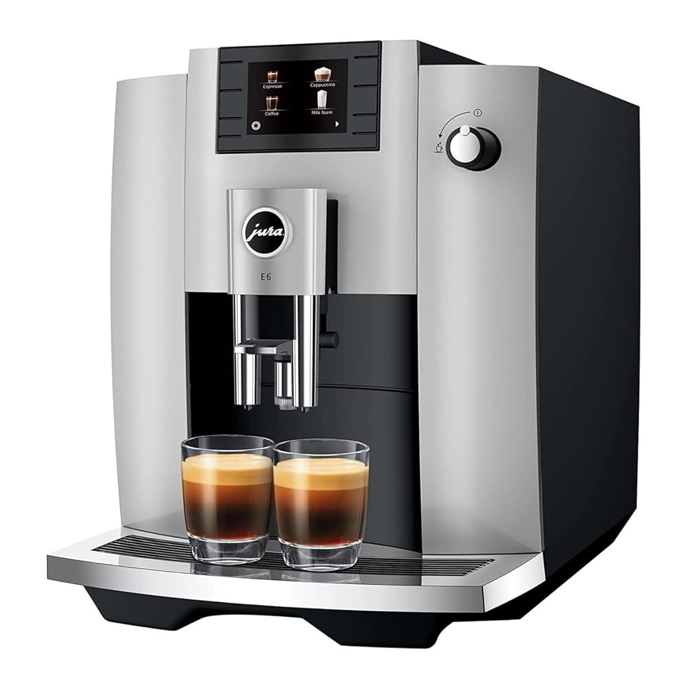 Jura E6 Automatic Coffee Machine with 2.8-Inch Color Display, Automatic Filter Detection, and Programmable Coffee Strength (Renewed)