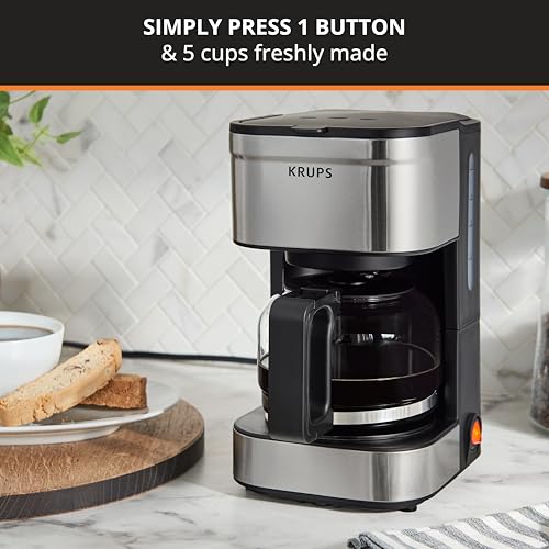 KRUPS Simply Brew Compact 5 Cup Coffee Maker Review Highlights Efficiency and Style