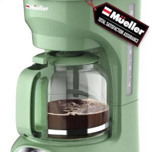 MÜELLERHOME 12-Cup Drip Green Coffee Maker, Borosilicate Carafe, Auto-Off, Reusable Filter, Anti-Drip, Keep-Warm Function, Clear Water Level Window, Green Kitchen Accessories &... MÜELLERHOME 12-Cup Drip Green Coffee Maker, Borosilicate Carafe, Auto-Off, Reusable Filter, Anti-Drip, Keep-Warm Function, Clear Water Level Window, Green Kitchen Accessories &...