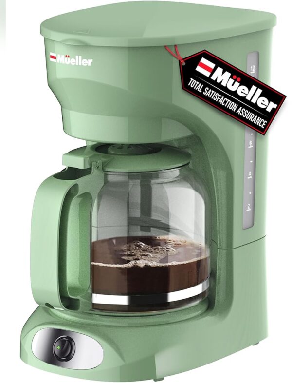 MÜELLERHOME 12-Cup Drip Green Coffee Maker, Borosilicate Carafe, Auto-Off, Reusable Filter, Anti-Drip, Keep-Warm Function, Clear Water Level Window, Green Kitchen Accessories &... MÜELLERHOME 12-Cup Drip Green Coffee Maker, Borosilicate Carafe, Auto-Off, Reusable Filter, Anti-Drip, Keep-Warm Function, Clear Water Level Window, Green Kitchen Accessories &...