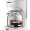 MÜELLERHOME 12-Cup White Coffee Maker - Borosilicate Carafe, Auto-Off, Reusable Filter, Anti-Drip, Keep-Warm Function, Clear Water Level Window, White Kitchen Accessories