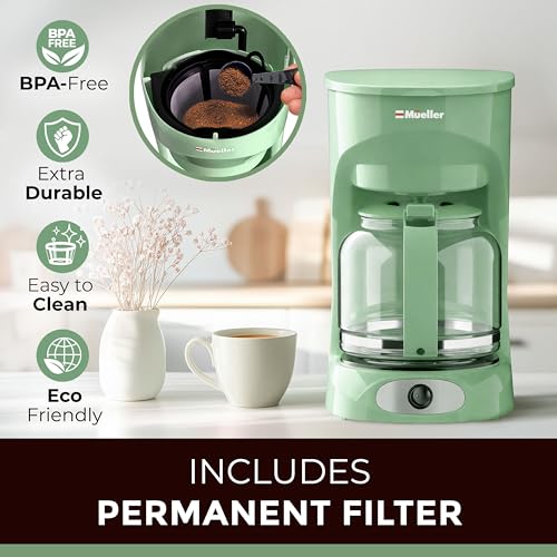 MÜELLERHOME DC-550x Green Coffee Maker Review Durable 12-Cup Drip Machine Features MÜELLERHOME DC-550x Green Coffee Maker Review Durable 12-Cup Drip Machine Features