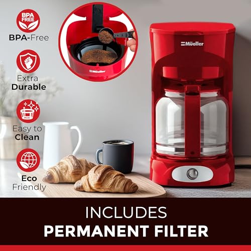 MÜELLERHOME DC-550x Red Coffee Maker Review Best Drip Machine for Home Brewing