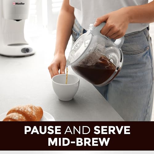 MÜELLERHOME DC-550x White Coffee Maker Review Durable 12-Cup Drip Machine Features