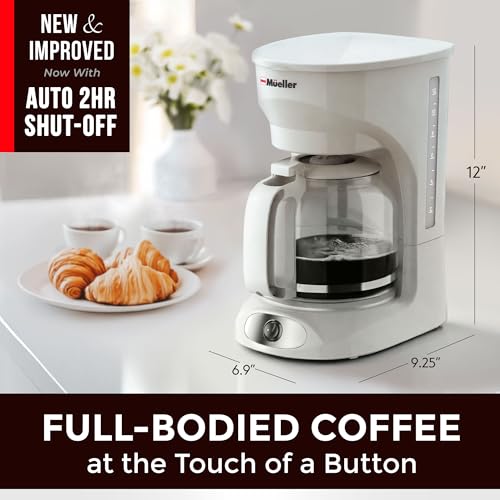MÜELLERHOME DC-550x White Coffee Maker Review Durable 12-Cup Drip Machine Features