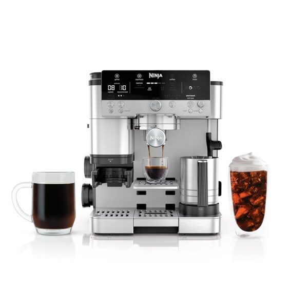 Ninja Espresso Machine, Luxe Café Premier Series, Drip Coffee Maker and Rapid Cold Brew, Integrated Grinder, Assisted Tamper, Hands-Free Frother, for Cappuccinos and Lattes,...