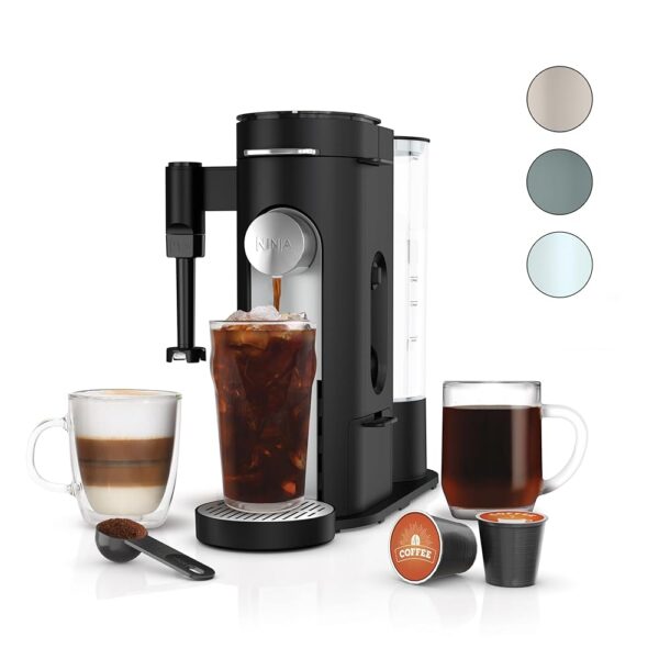 Ninja Pod & Grounds Specialty Single-Serve Coffee Maker, K-Cup Pod Compatible, Brews Grounds, Compact Design, Built-In Milk Frother, 56-oz. Reservoir, 6-oz. Cup to 24-oz. Mug...
