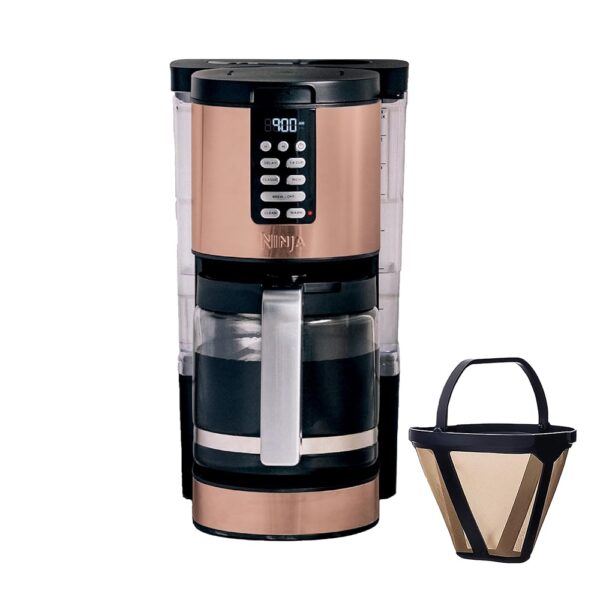 Ninja Programmable XL 14-Cup Coffee Maker PRO with Permanent Filter, 2 Brew Styles Classic & Rich, Delay Brew, Freshness Timer & Keep Warm, Dishwasher Safe, Copper, DCM201CP Ninja Programmable XL 14-Cup Coffee Maker PRO with Permanent Filter, 2 Brew Styles Classic & Rich, Delay Brew, Freshness Timer & Keep Warm, Dishwasher Safe, Copper, DCM201CP