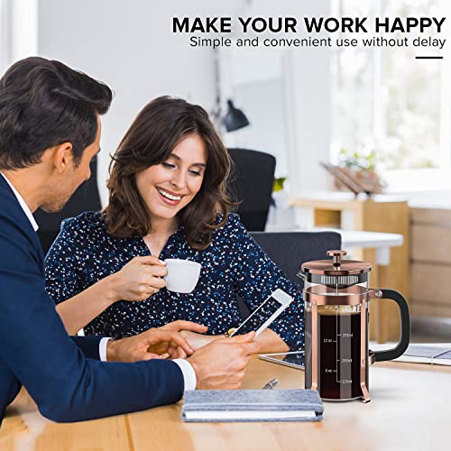 QUQIYSO Copper-21 French Press Coffee Maker Review Reveals Brewing Quality and Durability