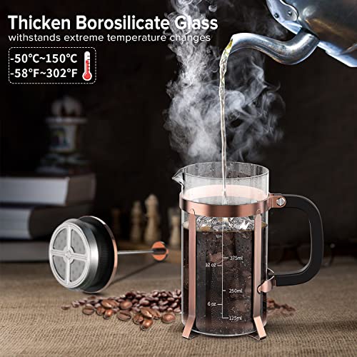 QUQIYSO Copper-21 French Press Coffee Maker Review Reveals Brewing Quality and Durability