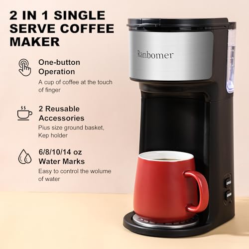 Ranbomer CMK1030 K Cup Coffee Maker Review Versatile 2 in 1 Single Serve Machine