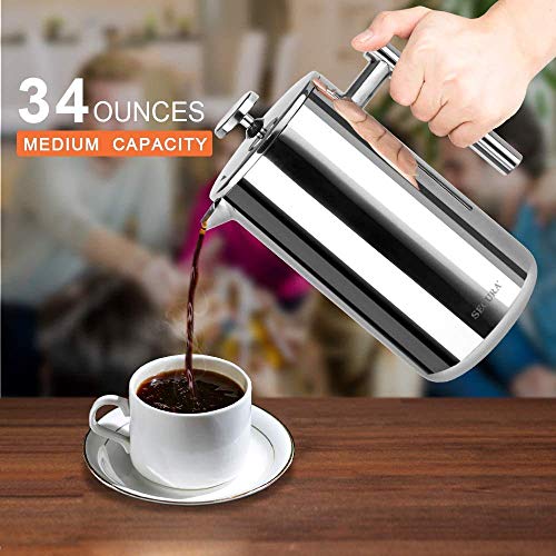 Secura French Press Coffee Maker Review Stainless Steel 34oz Durable Design Insights