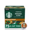 Starbucks K-Cup Coffee Pods, Medium Roast, House Blend for Keurig Coffee Makers, 100% Arabica, 1 Box (75 Pods)