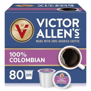 Victor Allen's Coffee 100% Colombian, Medium Roast, 80 Count, Single Serve Coffee Pods for Keurig K-Cup Brewers Victor Allen's Coffee 100% Colombian, Medium Roast, 80 Count, Single Serve Coffee Pods for Keurig K-Cup Brewers